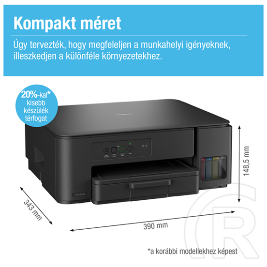 Brother DCP-T230W tintasugaras multifunkciós nyomtató (színes, 16 lap/perc, 6000x1200 dpi, USB 2.0, manuál duplex, 150 l