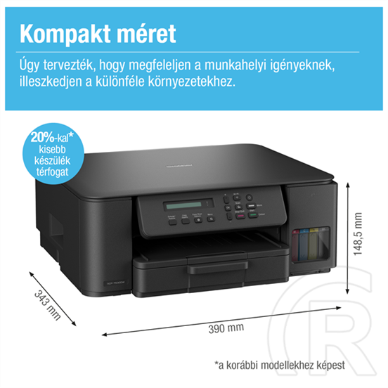 Brother DCP-T530W nyomtató (multifunkciós, színes, tintasugaras, duplex, A4, WiFi/USB, 16 lap/perc, 128MB)