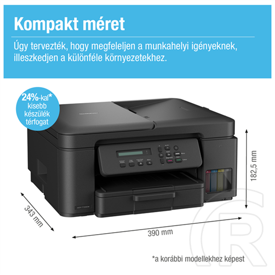 Brother DCP-T730W tintasugaras multifunkciós nyomtató (színes, 16 lap/perc, WiFi/USB, ADF, duplex, 128MB)