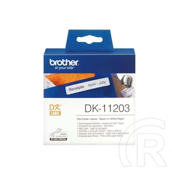 Brother DK-11203 címke (17 mm x 87 mm, elővágott, fehér alapon fekete, 400 db)