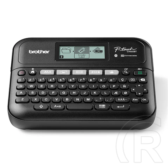 Brother PT-D460BTVP címkenyomtató (asztali, QWERTY billentyűzet, TZ szalag 3,5-18 mm, grafikus kijelző, Bluetooth, USB,