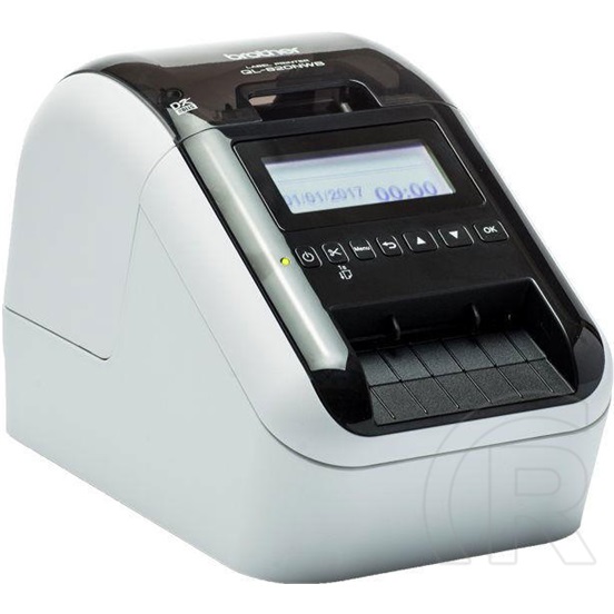 Brother QL-820NWBC címkenyomtató (asztali, direkt termál, 300 dpi, 176 mm/s, max 58 mm, vágóegység, Wi-Fi, Ethernet, Blu