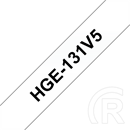 Brother szalag HGe-131 (12 mm, 8 m, átlátszó alapon fekete, nagy sebességű, 5 db/csomag)