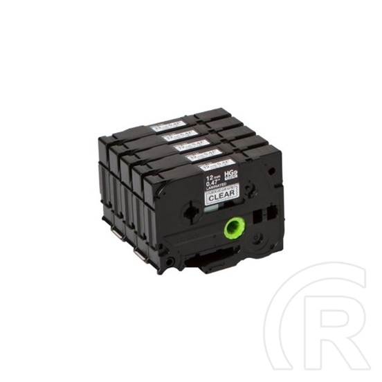 Brother szalag HGe-131 (12 mm, 8 m, átlátszó alapon fekete, nagy sebességű, 5 db/csomag)