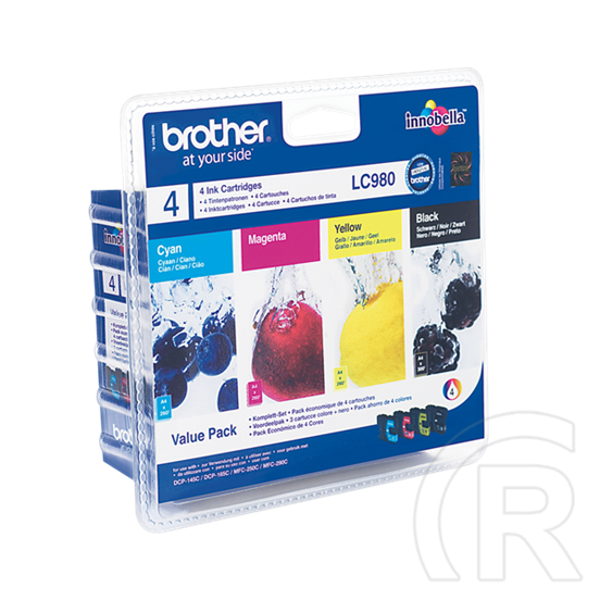 Brother tintapatron LC980VALBP (fekete 300 oldal, cián 260 oldal, magenta 260 oldal, sárga 260 oldal)