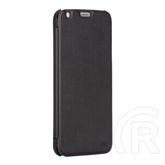 CASE-MATE Samsung Galaxy S5 (SM-G900) műanyag telefonvédő (oldalra nyíló, bőr hatású flip) slim folio - fekete