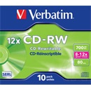 CD ROM Verbatim CD-RW80 12x normál tok