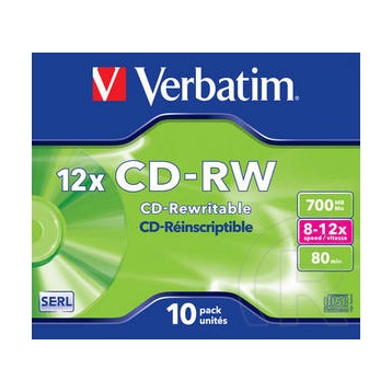 CD ROM Verbatim CD-RW80 12x normál tok