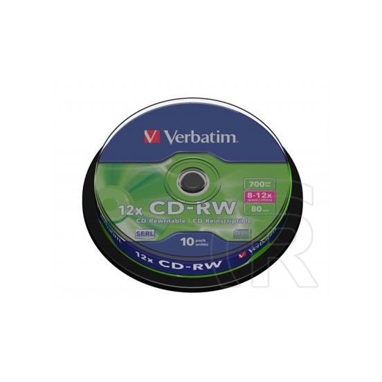 CD ROM Verbatim CD-RW80 8-12x Cakebox x10
