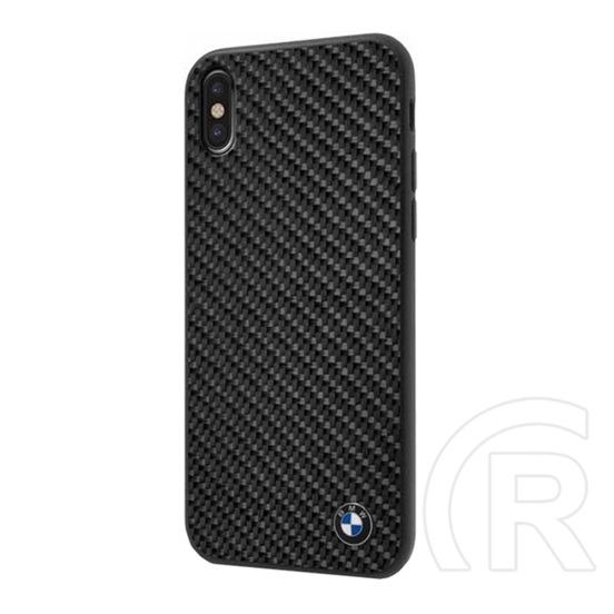 CG MOBILE BMW SIGNature műanyag telefonvédő ( Apple iPhone XS 5.8 szilikon keret, karbon minta) fekete