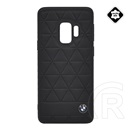 CG MOBILE Samsung Galaxy S9 (SM-G960) bmw hexagon műanyag telefonvédő (valódi bőr bevonat, háromszög minta) fekete