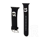 CG Mobile Apple Watch Series 5 44mm  Karl Lagerfeld karl and choupette head pótszíj ( nagy, szilikon, fém csat) fekete