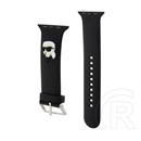 CG Mobile Apple Watch Series 5 44mm Karl Lagerfeld karl head nft pótszíj (egyedi méret, nagy, szilikon, fém csat) fekete