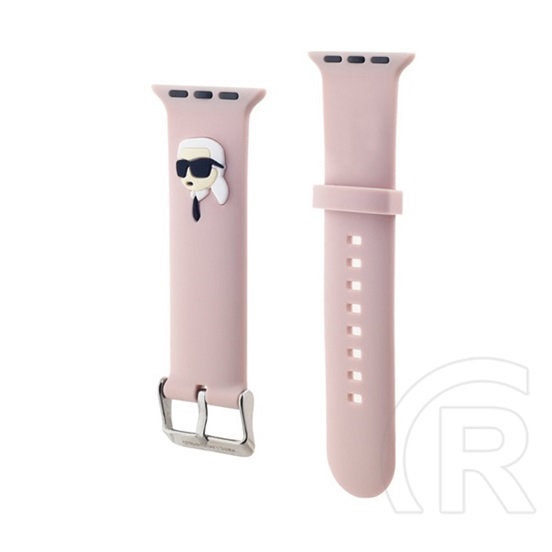 CG Mobile Apple Watch Series 5 44mm  Karl Lagerfeld karl head nft pótszíj ( nagy, szilikon, fém csat) rózsaszín