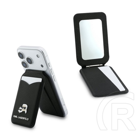CG Mobile Apple iPhone 12  karl lagerfeld mirror kártyatartó (kitámasztó, tükör, magsafe) fekete