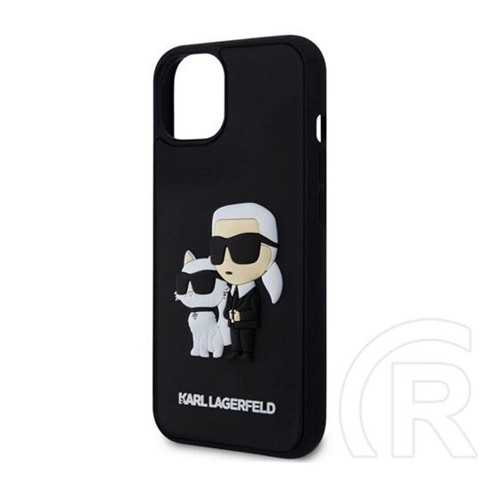 CG Mobile Apple iPhone 15 Karl Lagerfeld 3d rubber karl and choupette szilikon telefonvédő (ütésállóság, 3d) fekete