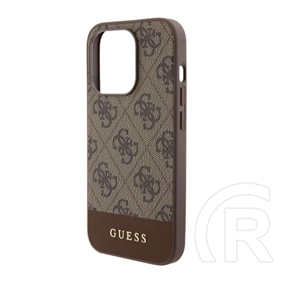 CG Mobile Apple iPhone 15 Pro Max guess 4g stripe műanyag telefonvédő (textil hátlap, magsafe) barna