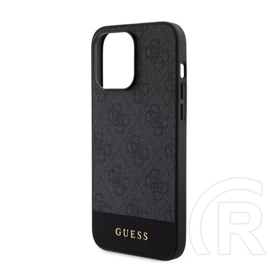 CG Mobile Apple iPhone 15 Pro guess 4g stripe műanyag telefonvédő (textil hátlap, magsafe) fekete