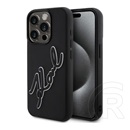 CG Mobile Apple iPhone 15 Pro karl lagerfeld 3d rubber signature szilikon telefonvédő (ütésállóság, 3d) fekete