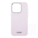 CG Mobile Apple iPhone 15 dkny liquid silicone silver metal logo szilikon telefonvédő (ütésállóság, magsafe) rózsaszín