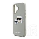 CG Mobile Apple iPhone 16 Karl Lagerfeld 3d rubber double heads szilikon telefonvédő (ütésállóság, 3d) bézs