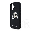 CG Mobile Apple iPhone 16 Karl Lagerfeld 3d rubber double heads szilikon telefonvédő (ütésállóság, 3d) fekete