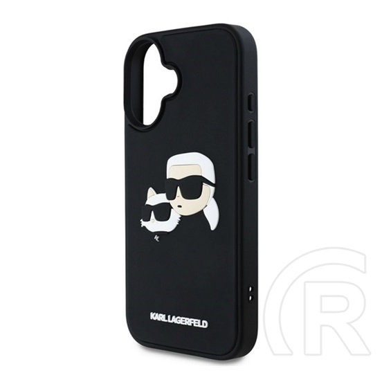 CG Mobile Apple iPhone 16 Karl Lagerfeld 3d rubber double heads szilikon telefonvédő (ütésállóság, 3d) fekete