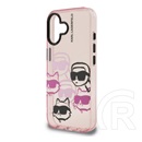 CG Mobile Apple iPhone 16 Karl Lagerfeld iml multi k&ch heads szilikon telefonvédő (ütésállóság, kameravédő) rózsaszín