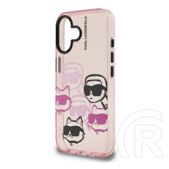 CG Mobile Apple iPhone 16 Karl Lagerfeld iml multi k&ch heads szilikon telefonvédő (ütésállóság, kameravédő) rózsaszín