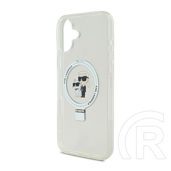 CG Mobile Apple iPhone 16 Karl Lagerfeld ringstand karl and choupette magsafe  (ütésálló, magsafe, kitámasztó) fehér