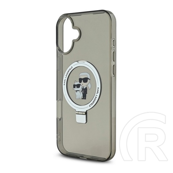 CG Mobile Apple iPhone 16 Karl Lagerfeld ringstand karl and choupette magsafe  (ütésálló, magsafe, kitámasztó) fekete