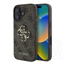 CG Mobile Apple iPhone 16 Plus guess 4g big logo szilikon telefonvédő (ütésállóság, bőr hatású hátlap) sötétbarna