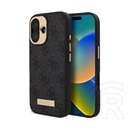 CG Mobile Apple iPhone 16 Plus guess 4g logo plate szilikon telefonvédő (textil hátlap, magsafe) fekete