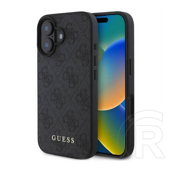 CG Mobile Apple iPhone 16 Plus guess 4g metal gold logo műanyag telefonvédő (textil hátlap) fekete
