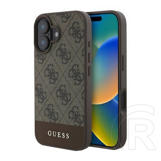 CG Mobile Apple iPhone 16 Plus guess 4g stripe műanyag telefonvédő (textil hátlap) világosbarna