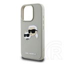 CG Mobile Apple iPhone 16 Pro Karl Lagerfeld 3d rubber double heads szilikon telefonvédő (ütésállóság, 3d) bézs