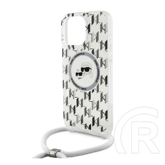 CG Mobile Apple iPhone 16 Pro Karl Lagerfeld iml monogram crossbody k&ch heads (ütésálló, magsafe, nyakpánt) átlátszó