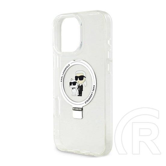 CG Mobile Apple iPhone 16 Pro Karl Lagerfeld ringstand karl and choupette magsafe  (ütésálló, magsafe, kitámasztó) fehér