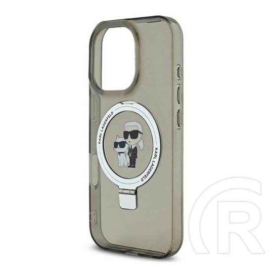 CG Mobile Apple iPhone 16 Pro Karl Lagerfeld ringstand karl and choupette magsafe (ütésálló, magsafe, kitámasztó) fekete