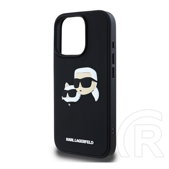 CG Mobile Apple iPhone 16 Pro Max Karl Lagerfeld 3d rubber double heads szilikon telefonvédő (ütésállóság, 3d) fekete
