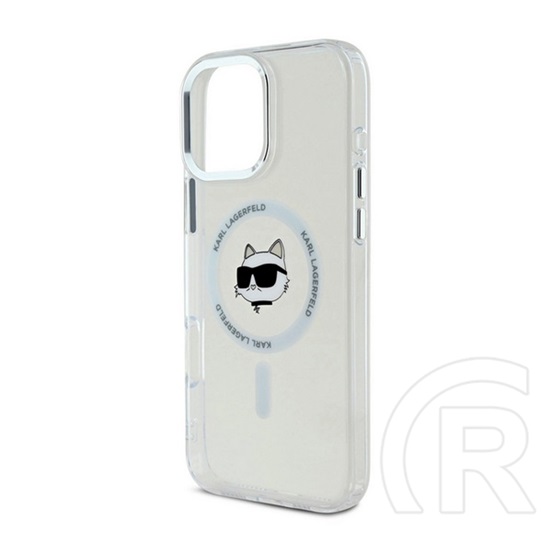 CG Mobile Apple iPhone 16 Pro Max Karl Lagerfeld choupette head metal frame (ütésálló, kameravédő, magsafe) átlátszó