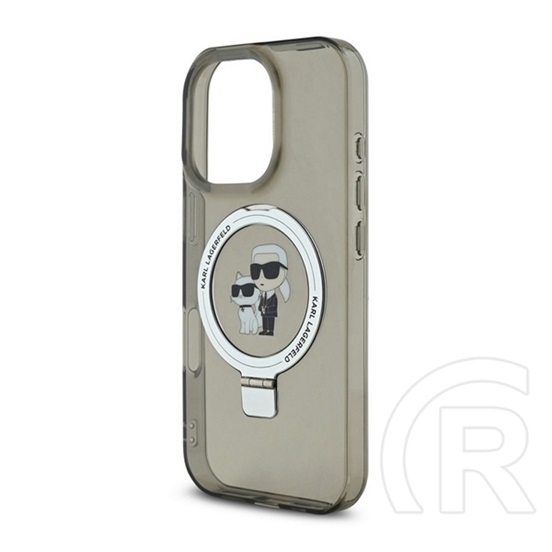 CG Mobile Apple iPhone 16 Pro Max Karl Lagerfeld ringstand karl and choupette (ütésálló, magsafe, kitámasztó) fekete