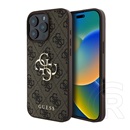 CG Mobile Apple iPhone 16 Pro Max guess 4g big logo szilikon telefonvédő (ütésállóság, bőr hatású hátlap) sötétbarna