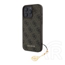 CG Mobile Apple iPhone 16 Pro Max guess 4g charms műanyag telefonvédő (textil hátlap, telefondísz) barna