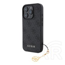 CG Mobile Apple iPhone 16 Pro Max guess 4g charms műanyag telefonvédő (textil hátlap, telefondísz) sötétszürke