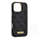CG Mobile Apple iPhone 16 Pro Max guess 4g logo plate szilikon telefonvédő (textil hátlap, magsafe) fekete