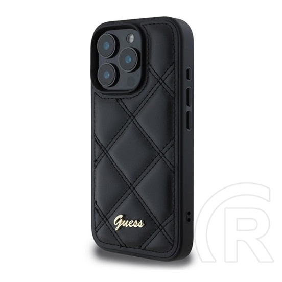 CG Mobile Apple iPhone 16 Pro Max guess pu leather quilted szilikon védő (ütésálló, bőr hatású hátlap, rombusz) fekete
