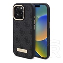 CG Mobile Apple iPhone 16 Pro guess 4g logo plate szilikon telefonvédő (textil hátlap, magsafe) fekete