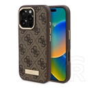 CG Mobile Apple iPhone 16 Pro guess 4g logo plate szilikon telefonvédő (textil hátlap, magsafe) világosbarna