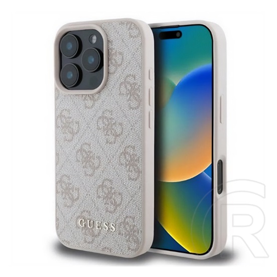 CG Mobile Apple iPhone 16 Pro guess 4g metal gold logo műanyag telefonvédő (textil hátlap) rózsaszín
